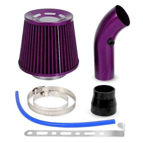 BARTOO Cold Air Intake Pipe Alumimum 3'' Cold air Intake BARTOO Cold Air Intake Pipe Alumimum 3'' Cold air Intake Filter Induction kit (purple)