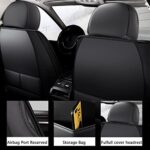 Otoez Universal 5-Seat Leather Car Seat Covers, White & Black Fit - Image 4