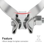 TIROL 2.5 Inch Exhaust Clamp 2-Pack Stainless Steel Muffler Band - Image 4