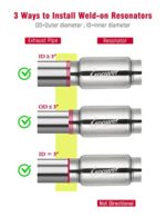 UPOWER 3" Exhaust Resonator Muffler, 9" Polished Stainless Steel - Image 3