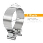 TIROL 2.5 Inch Exhaust Clamp 2-Pack Stainless Steel Muffler Band - Image 2