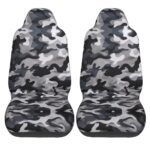 Universal Camo Car Seat Covers | Black Grey White Auto Seat Protectors 2pc - Image 9