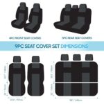 BDK PolyPro Car Seat Covers Full Set – Gray on Black, Easy Install - Image 10