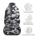 Universal Camo Car Seat Covers | Black Grey White Auto Seat Protectors 2pc - Image 4