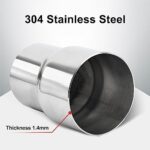 Stainless Steel Exhaust Reducer Adapter 2.25" to 2.5" ID - Universal Fit Performance Pipe (2-Pack) - Image 3