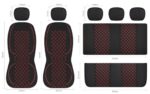 Breathable Full Set Car Seat Covers - Washable Premium Cloth Protectors Black/Red - Image 9