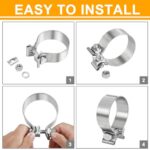 TIROL 2.5 Inch Exhaust Clamp 2-Pack Stainless Steel Muffler Band - Image 5