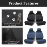 COLINOO Waterproof Car Seat Covers | Universal Fit | Black Front Seat Protector - Image 3