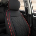 Custom Black Red Leather Car Seat Cover for Subaru SUV Models - Image 8