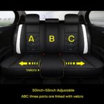 Otoez Universal 5-Seat Leather Car Seat Covers, White & Black Fit - Image 6