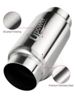 UPOWER 3" Exhaust Resonator Muffler, 9" Polished Stainless Steel - Image 4