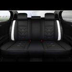 Otoez Universal 5-Seat Leather Car Seat Covers, White & Black Fit - Image 3