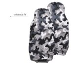 Universal Camo Car Seat Covers | Black Grey White Auto Seat Protectors 2pc - Image 2
