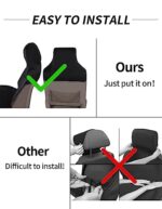 COLINOO Waterproof Car Seat Covers | Universal Fit | Black Front Seat Protector - Image 5