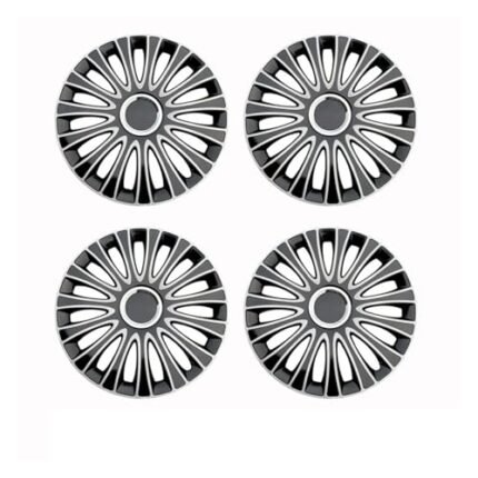 4PCS Car Universal Wheel Cover Hubcap R14 R15 R16 Inch Replacement Hub Caps Wheel Rim Cover Tire Accessories Snap On SUV Truck(R15 Black Silve)
