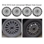 Universal Wheel Cover Hubcap R14-R16 SUV Truck Rim Protector Black Silver - Image 2