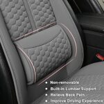 Gray Black Panther Car Seat Cover with Lumbar Support & Headrest - Image 3