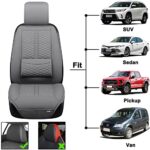 Gray Black Panther Car Seat Cover with Lumbar Support & Headrest - Image 7
