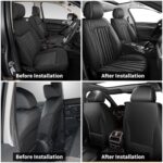 Toyota RAV4 Waterproof Leather Seat Covers 2013-2024 Front Set Black Luxury Protector - Image 6