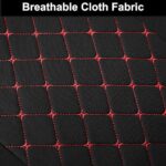 Breathable Full Set Car Seat Covers - Washable Premium Cloth Protectors Black/Red - Image 6