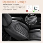 Toyota RAV4 Waterproof Leather Seat Covers 2013-2024 Front Set Black Luxury Protector - Image 4