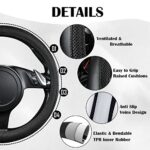 CAR PASS 3D Mesh Seat Covers Set with Mats & Wheel Cover, Black - Image 6