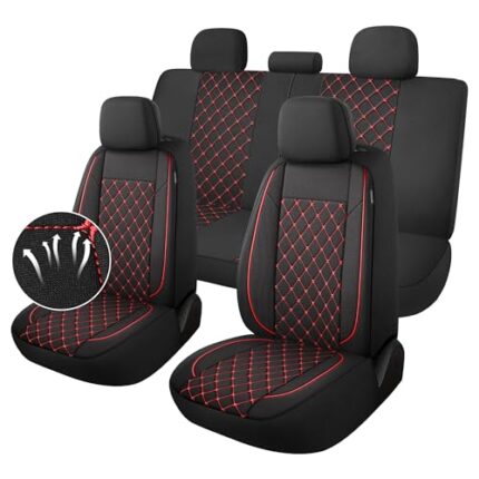 car seat covers red and black