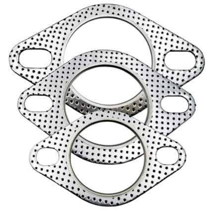 3-Pack High-Temperature Exhaust Donut Gaskets - Fireproof Flange Gaskets with 2 Bolt Holes (Sizes: 2", 2.25" and 2.5")