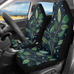 Botanical Leaf Car Seat Covers | Washable SUV Truck Front Seat Protectors - Image 2