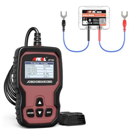 ANCEL JP700 JOBD OBD2 Japanese Scanner Code Reader Diagnostic Tool, BM200 12V Car Battery Tester, Bluetooth 4.2 Automotive Battery Monitor Auto Battery Load Analyzer for Lithium & Lead-Acid Batteries