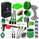 APEX LANE 31 Pcs Car Detailing Kit, Car Detailing Brush Set, Auto Detailing Drill Brush Set, Car Detailing Brushes, Car Wash Kit with Washing mitt,waxing & Drill sponges Set for Car.
