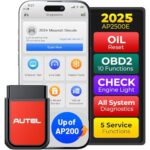 Autel AP2500/AP2500E OBD2 Scanner Bluetooth Code Reader, Upgraded of AP200, OBDII Scanner All-System Diagnostic Tool, CAN FD, 5 Hot Resets, AutoVIN, Check Engine Light, Car Code Reader for Android/iOS