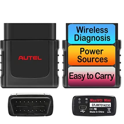 Autel MaxiVCI VCI Mini Wireless Bluetooth Diagnostic Vehicle Communication Interface Connector Compact Auto OBD2 Scanner for MK808BT MK808TS MX808TS MP808TS TS608 MS906S Oil Reset EPB BMS SAS TPMS
