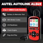 Autel AL549 OBD2 Scanner with ABS, Battery Tester & Live Data - Image 2