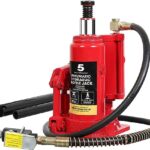 BIG RED ATRQ05002R Torin Pneumatic Air Bottle Jack with Manual Hand Pump, 5 Ton (10,000 lb) Capacity, Red