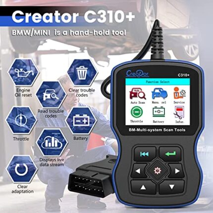 Creator C310 OBD2 Diagnostic Scanner Tool for BMW,Multi-System Code Reader with EPB Engine Oil Reset