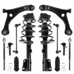 Detroit Axle - 12pc Front End Suspension Kit for 2008-2016 Chrysler Town & Country, 2008-2018 Dodge Grand Caravan, Struts Lower Control Arms Tie Rods Sway Bars Replacement 2009 2010 2011 2012 2013