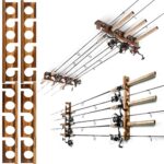Ghosthorn Holds Up to 12 Rods Fishing Pole Rod Racks Wall or Ceiling Mounted Fishing Pole Rod Holders for Garage Storage Organizer Fishing Gear Equipment Gifts for Men Women