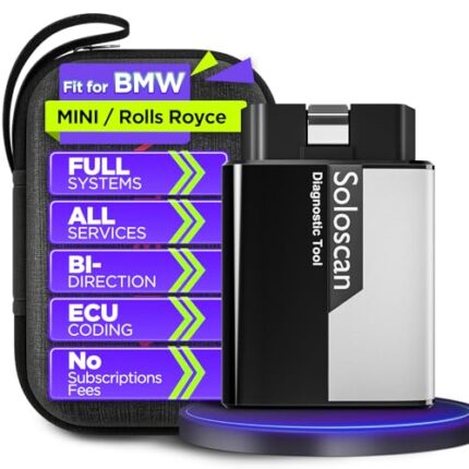 KINGBOLEN Soloscan OBD2 Scanner Bluetooth for BMW/Mini/Rolls Royce,Bi-Directional Diagnostic Scan Tool for Android & iOS,Full Systems Car Code Reader with All Resets,ECU Coding,Lifetime F-Ree Update