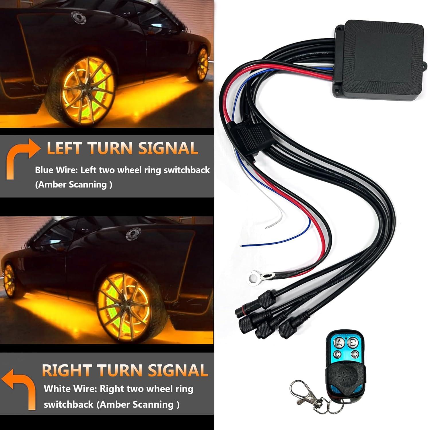 Illuminate Our ⁤Rides: 17in Quad ‍Row Amber​ White Wheel Lights