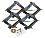 LIBRA Set of 4 9K lb Heavy Duty 24" RV Trailer Camper Stabilizer Leveling Scissor Jacks w/Dual Power Drill Sockets & Complete Set of Mounting Hardware -Model# 26098