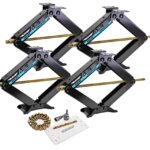 LIBRA Set of 4 9K lb Heavy Duty 24" RV Trailer Camper Stabilizer Leveling Scissor Jacks w/Dual Power Drill Sockets & Complete Set of Mounting Hardware -Model# 26098