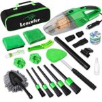 Lezcufer 17Pcs Complete Car Interior Detailing Kit with High Power Handheld Vacuum, Car Care Cleaning Kit,Detailing Brush Set,Windshield Cleaning Tool,Cleaning Gel,Microfiber Towels