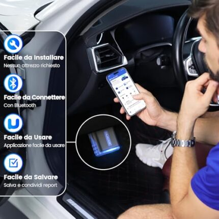 MUCAR Bluetooth OBD2 Scanner, Bi Directional Scanner All System Vehicle Diagnostic Tool with 15 Reset, Car Check Engine Light Code Reader, Auto Diagnostic Scan Tool for iPhone & Android