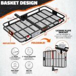 Heavy-Duty Folding Hitch Cargo Carrier with Waterproof Bag | 500 Lbs Capacity SUV Rack - Image 2