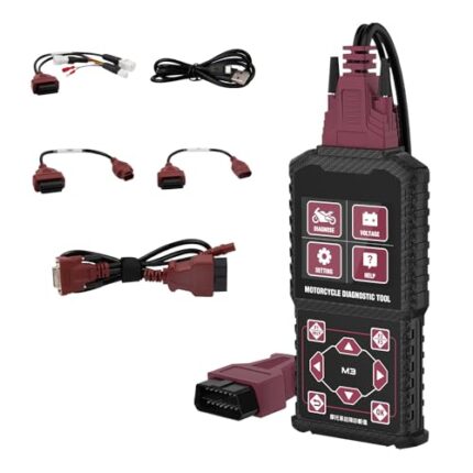 Motorcycle Diagnostic Tool,Motorcycle OBD2 Scanner,OBD2 Clear Fault Codes,M3-B Motorcycle Scanner Compatible for Yamaha 2/3/4P,SYM,KYMCO and OBDII
