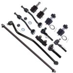 SCITOO 12PC Front Suspension Kit for Jeep TJ for Jeep Wrangler Upper Lower Ball Joints Inner Tie Rod Ends Outer Connecting Tie Rod Front Sway Bar End Links Track Bar Adjusting Sleeve Auto Parts