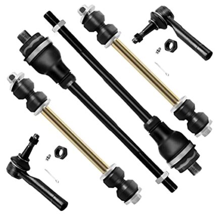 SCITOO 6pcs Suspension Kit 2 Sway Bar Links 2 Outer 2 Inner Tie Rod Ends for Cadillac Escalade EXT for Chevrolet Avalanche 1500 02-06 Silverado 1500 for GMC Sierra 1500 99-06 Tahoe Yukon 01-06 4WD