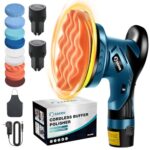 Saker Cordless Car Buffer Polisher - 6 Inch Portable Waxer Machine Kit with 2x2000mAh Batteries & 6 Variable Speed, Extra 16 PCS Attachments, Polisher for Car Detailing, Scratch Removing