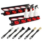 YTDTKJ 2 Set Spray Bottle Storage Rack with Car Cleaning Brush Detailing Kits,Hanging Rail Car Shop Accessory Display Auto Cleaning Detailing Tools Hanger Bottle Organizer
